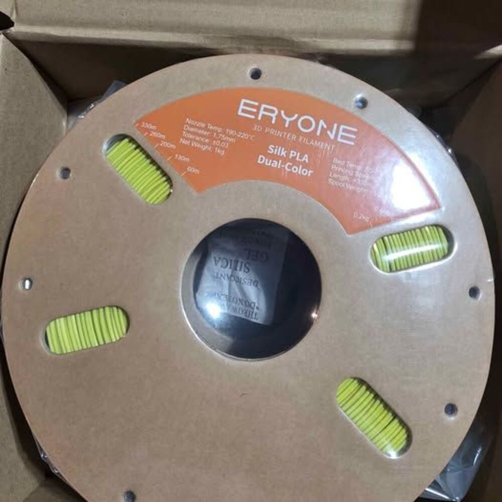 ERYONE Silk Dual-Color PLA Filament - Yellow & Green (1kg/1.75mm)
